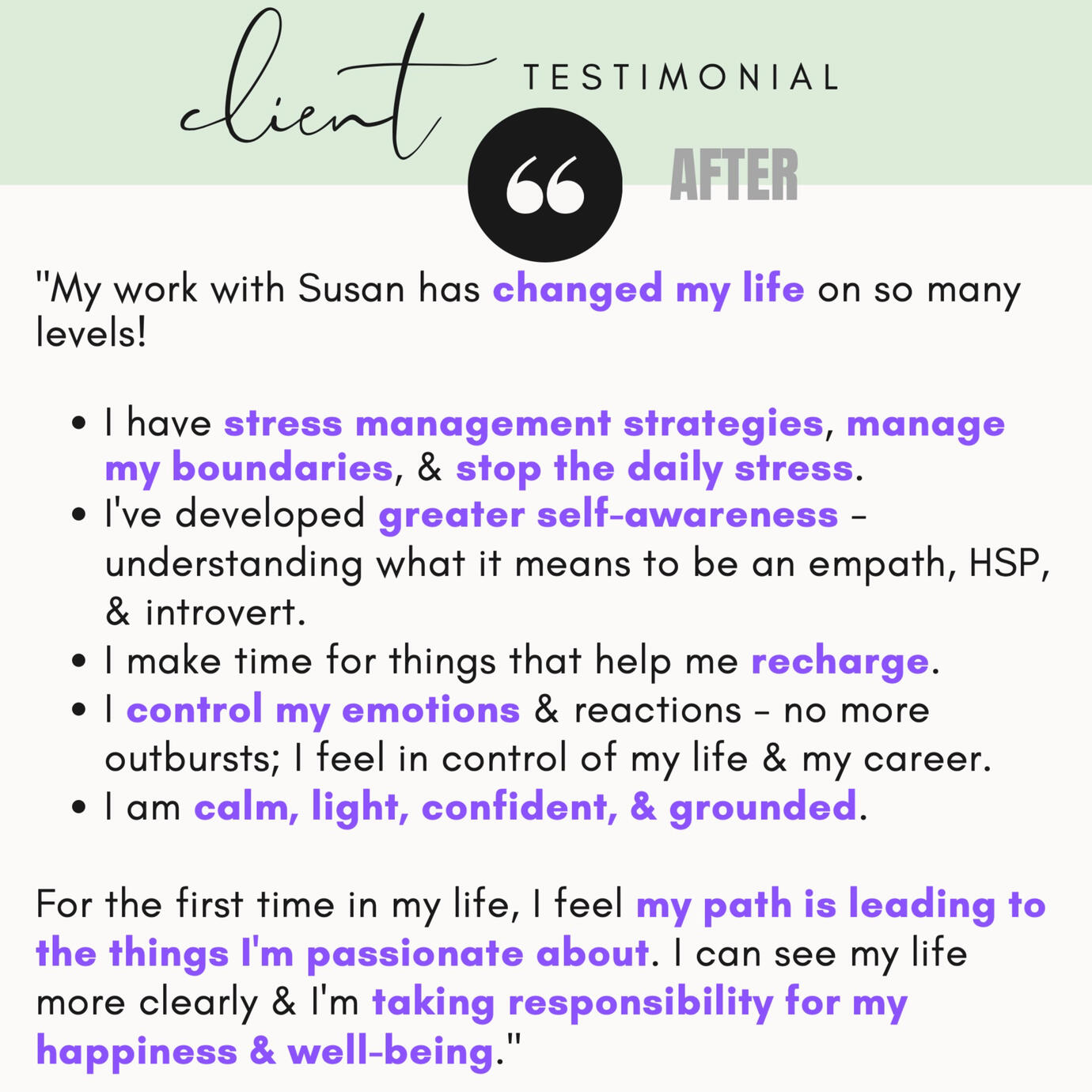After working with Susan Teresa After working with Susan Teresa